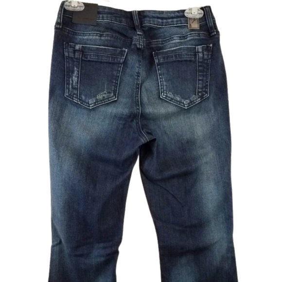 POETIC JUSTICE Corrine High Rise Flare Distressed Denim Jeans - Women's 26 R - Picture 3 of 6